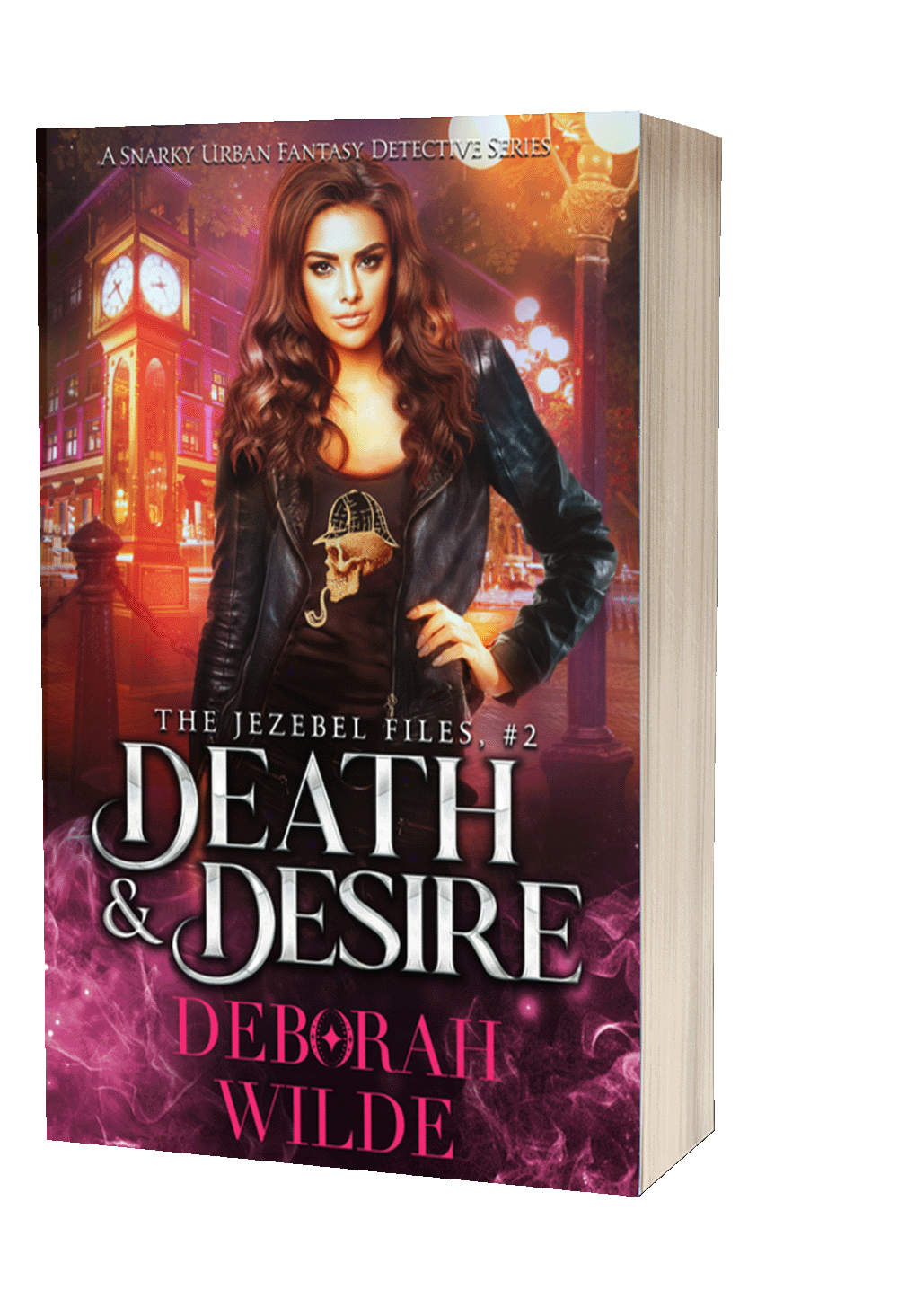 Paperback cover of "Death & Desire", book 2 in "The Jezebel Files" by Deborah Wilde.
