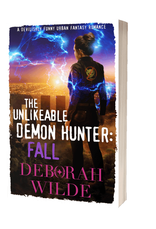 Paperback cover of "The Unlikeable Demon Hunter:Fall", by Deborah Wilde.