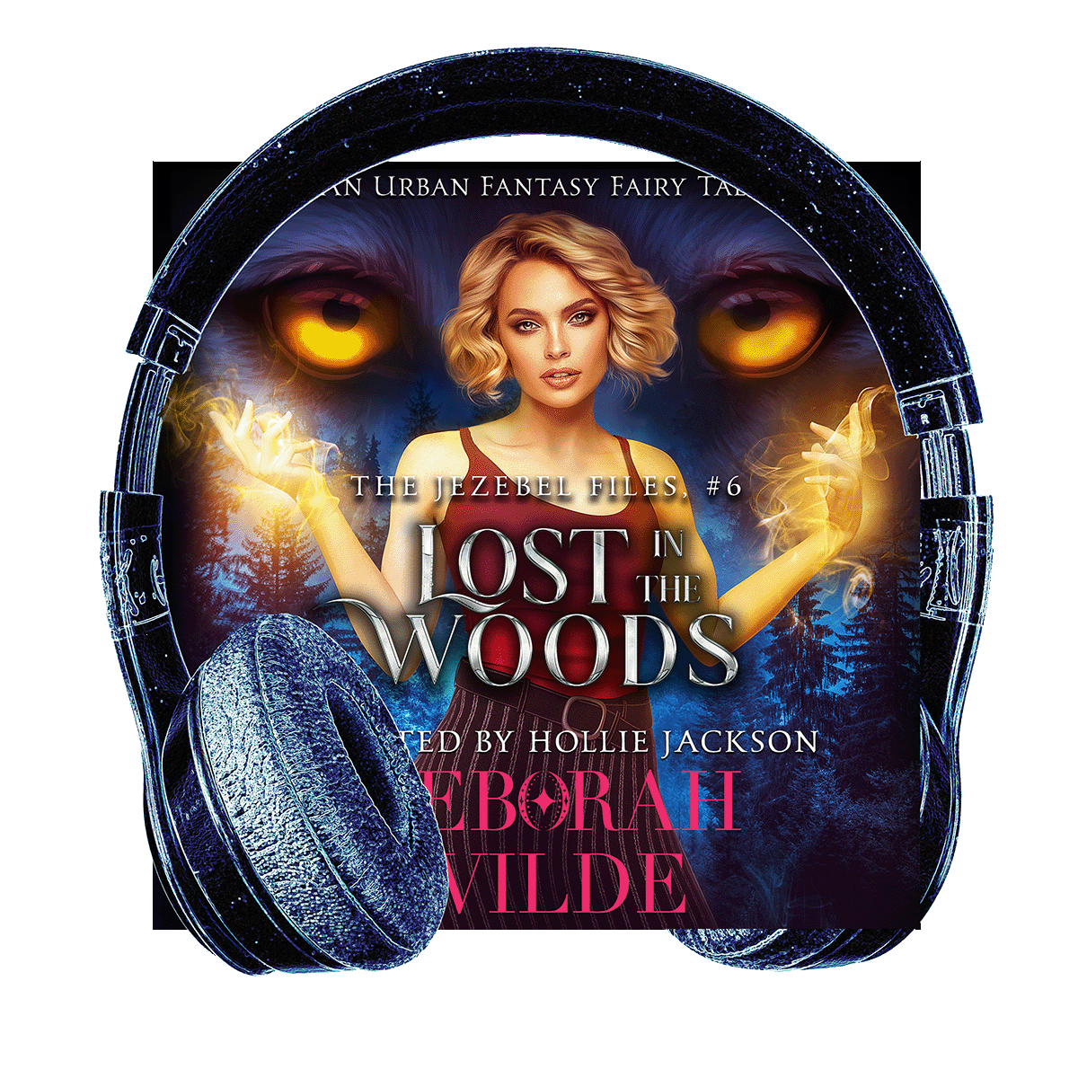 Lost in the Woods audiobook, an urban fantasy fairytale by Deborah Wilde. Read by Hollie Jackson.