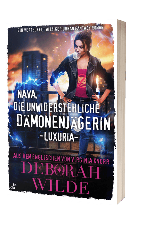 Paperback cover of "Luxuria" the German language version of "The Unlikeable Demon Hunter" by Deborah Wilde. Translation by Virginia Knorr.