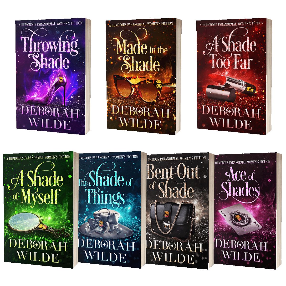 7 Paperback bundle of Magic After Midlife, a funny, sexy, urban fantasy by Deborah Wilde.