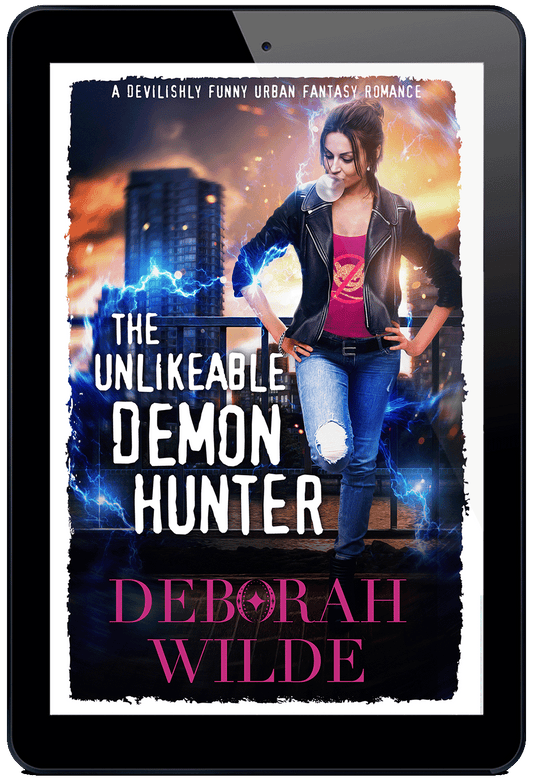 Ebook cover of "The Unlikeable Demon Hunter". A Devilishly Funny Urban Fantasy Romance by Deborah Wilde
