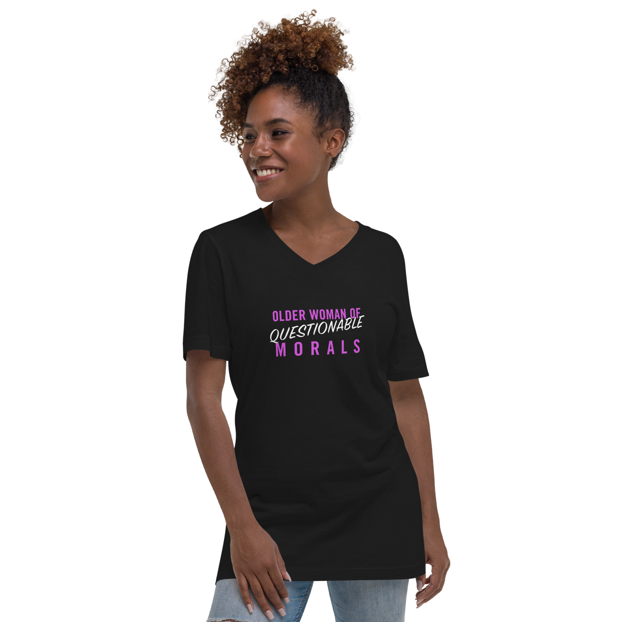 Older Woman of Questionable Morals Unisex V-Neck T-Shirt