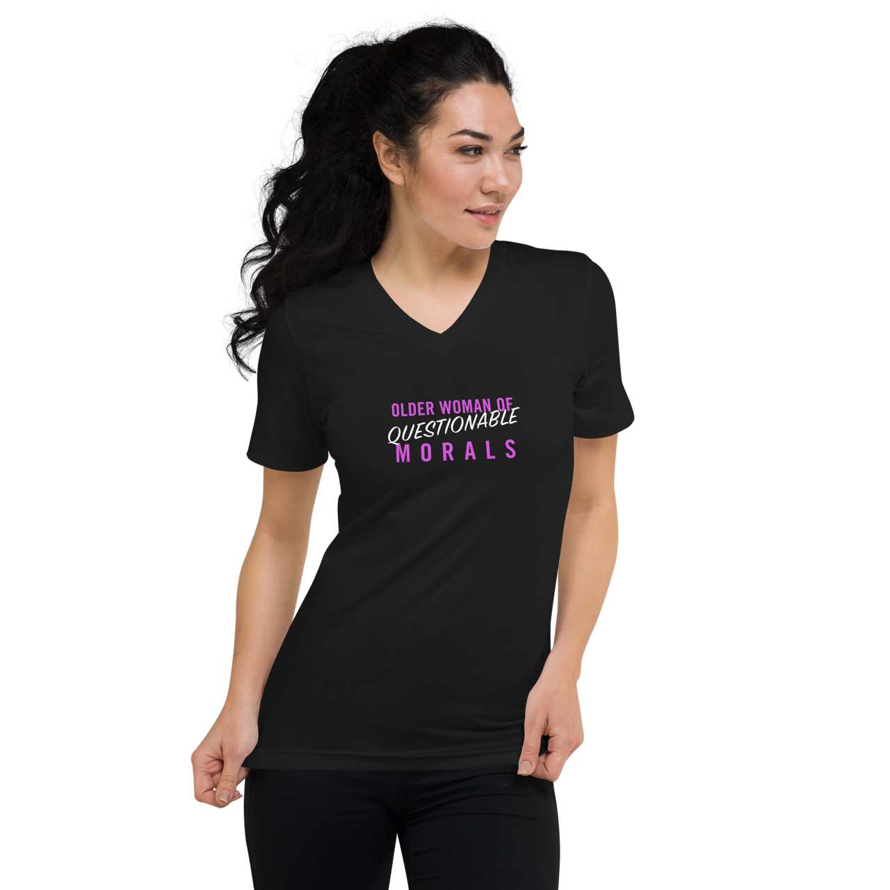 Older Woman of Questionable Morals Unisex V-Neck T-Shirt