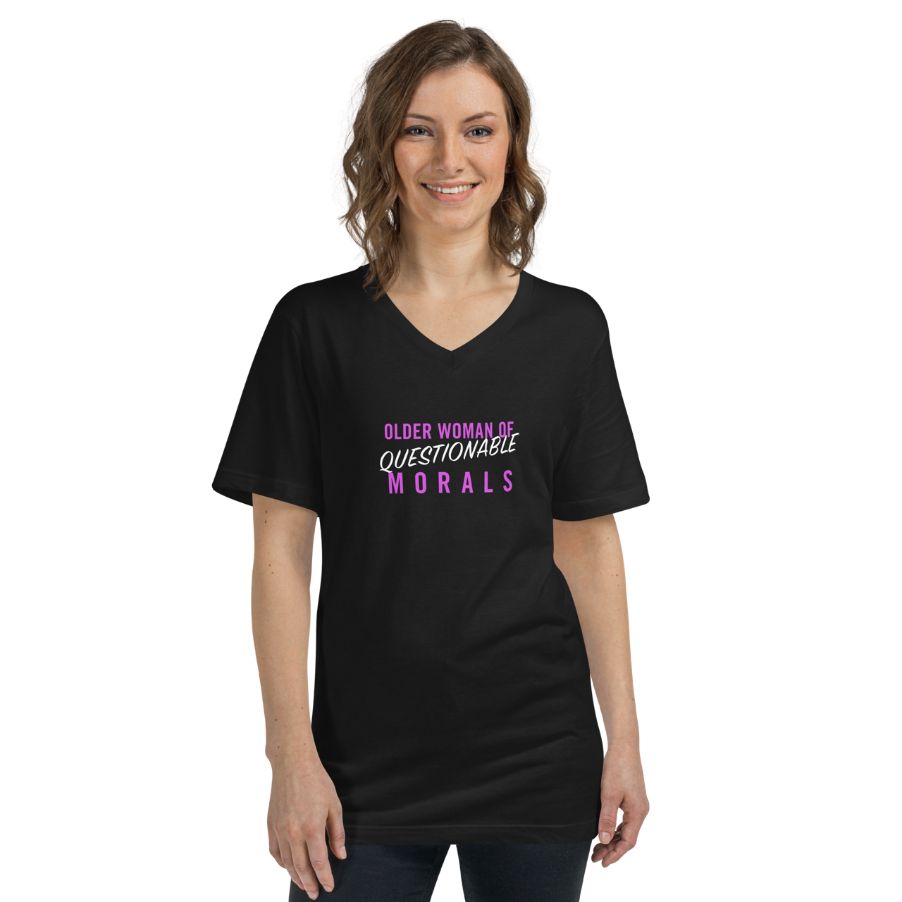 Older Woman of Questionable Morals Unisex V-Neck T-Shirt