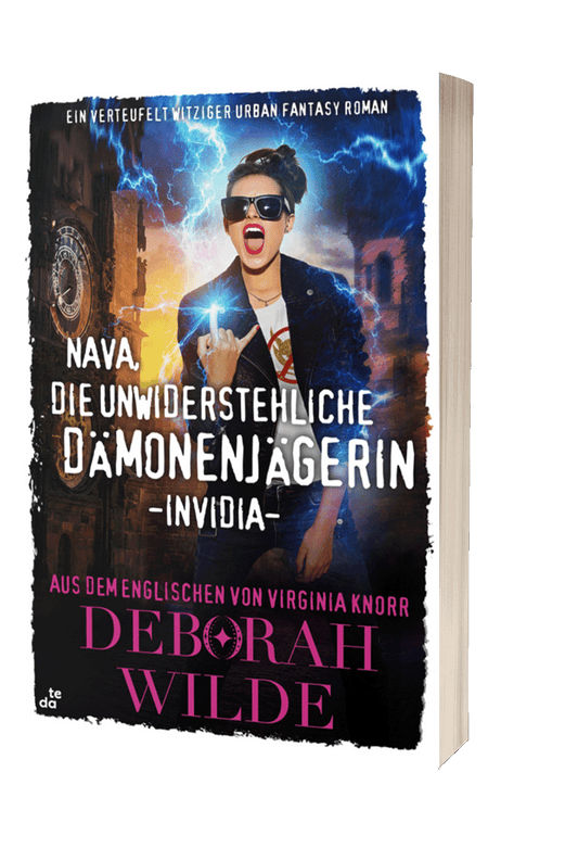 Paperback cover of "Invidia" the German language version of "The Unlikeable Demon Hunter:Sting" by Deborah Wilde. Translation by Virginia Knorr.