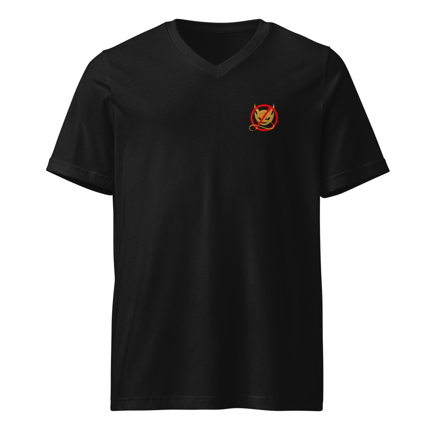 No Demons Unisex V-Neck T-Shirt (Small Logo)