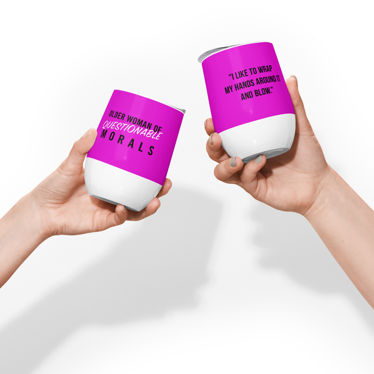 "Older Woman with Questionable Morals" Wine Tumbler