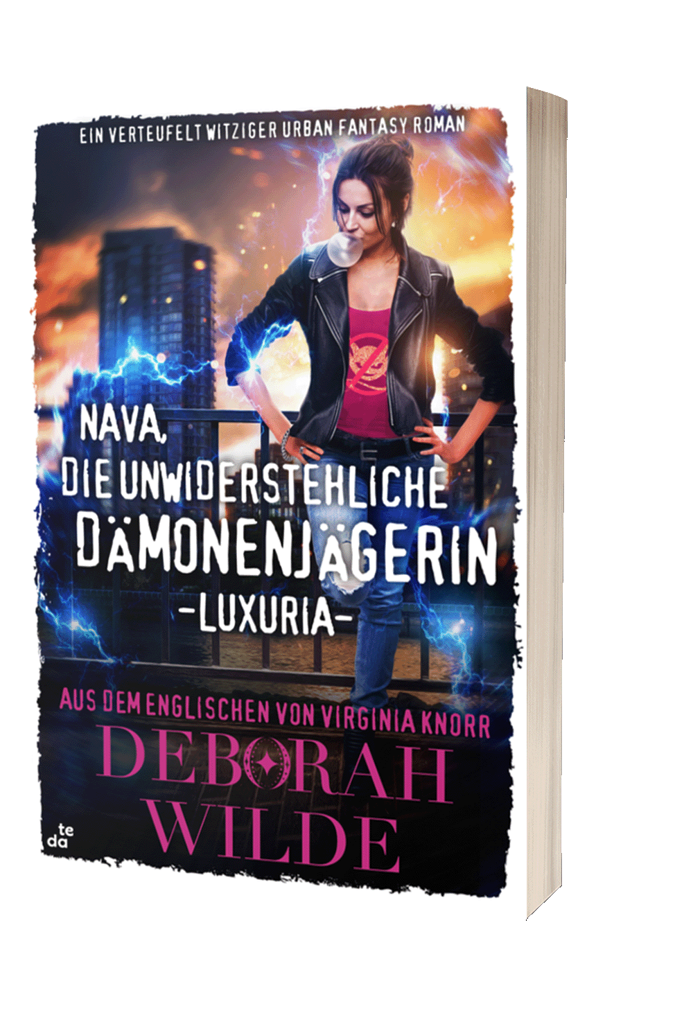 Paperback cover of "Luxuria" the German language version of "The Unlikeable Demon Hunter" by Deborah Wilde. Translation by Virginia Knorr.