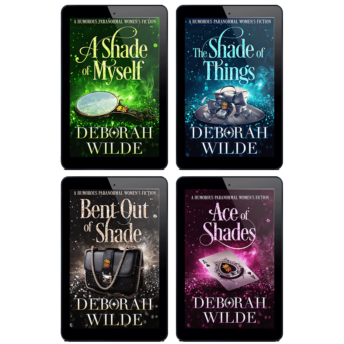 Books 4-7 in the Magic After Midlife series. A funny sexy urban fantasy series by Deborah Wilde.