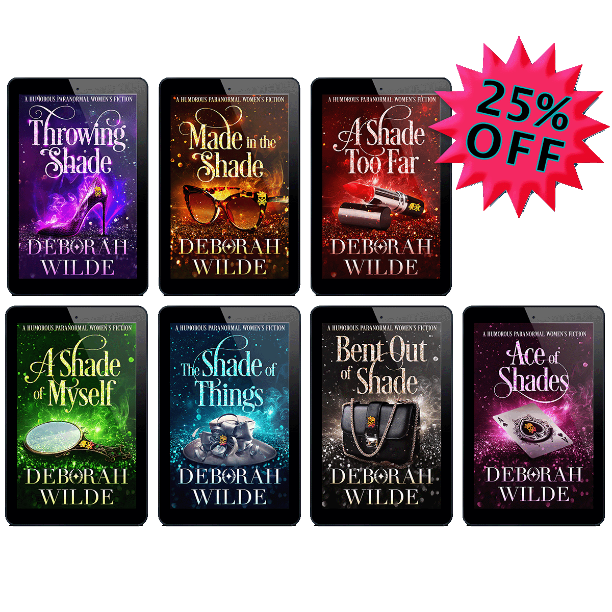 All 7 ebooks in the Magic After Midlife Series. A paranormal women's fiction by Deborah Wilde.