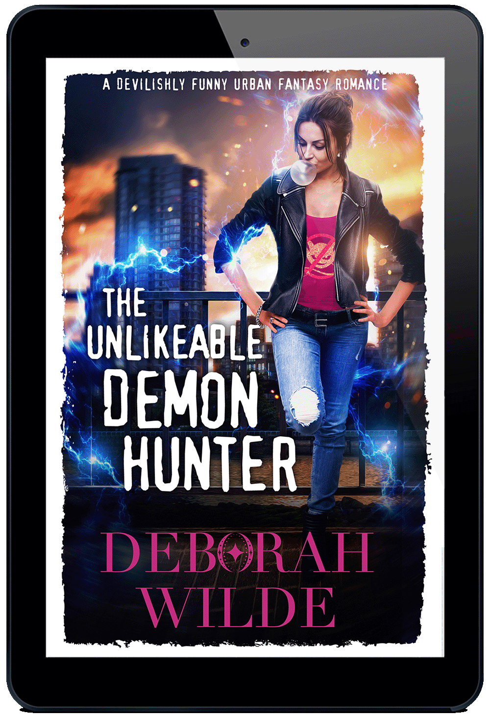 Ebook cover of "The Unlikeable Demon Hunter". A Devilishly Funny Urban Fantasy Romance by Deborah Wilde