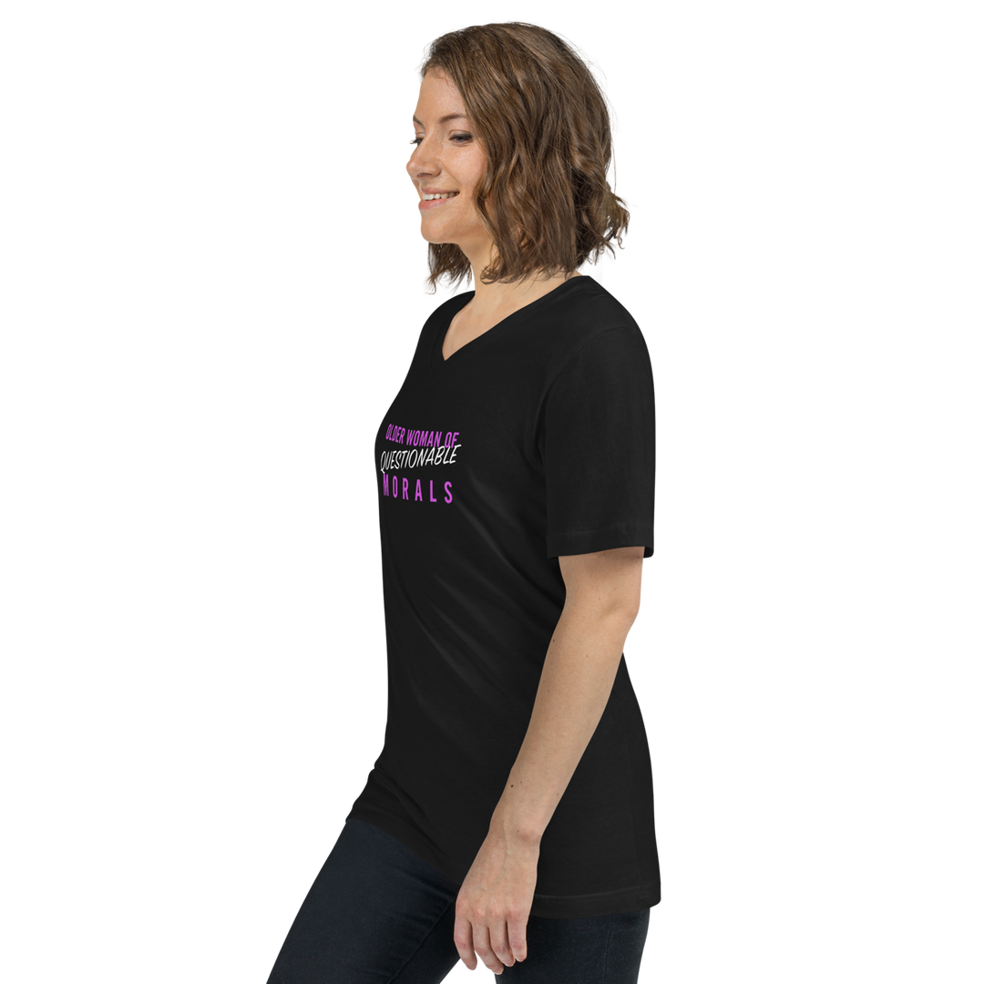 "Older Woman of Questionable Morals" Unisex V-Neck T-Shirt
