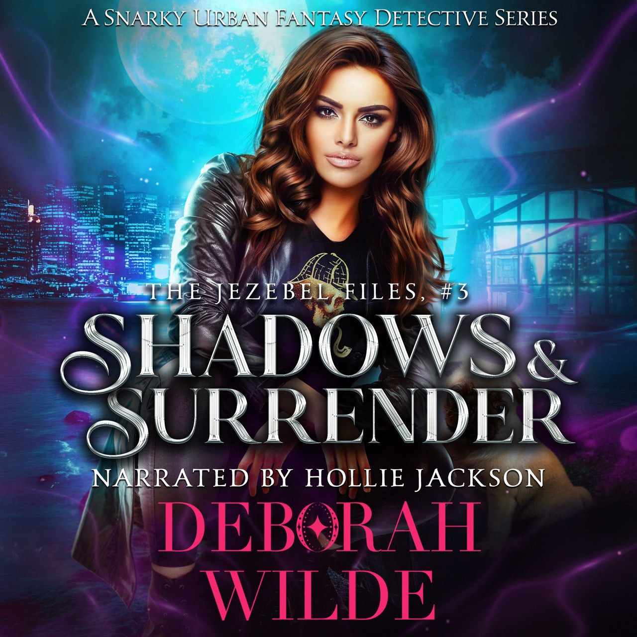 Cover of Shadows & Surrender an urban fantasy detective series by Deborah Wilde, narrated by Hollie Jackson.